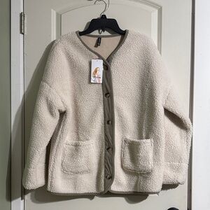 Cozy Cream Sherpa Jacket by Pretty Garden
